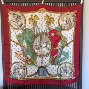 Authentic Hermes Napoleon silk scarf